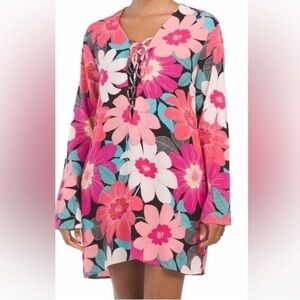 La Blanca Pink Full Bloom Resort Cover Up Tunic